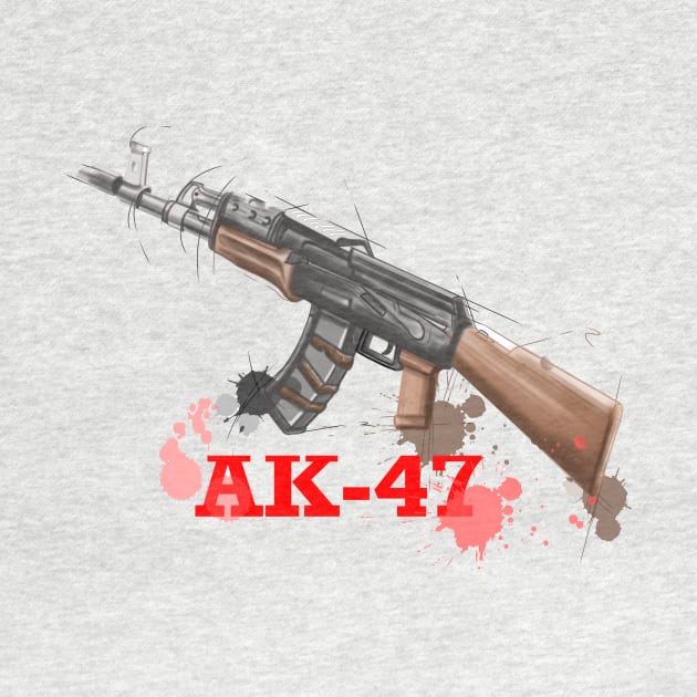 AK 47 Drawing by Z1